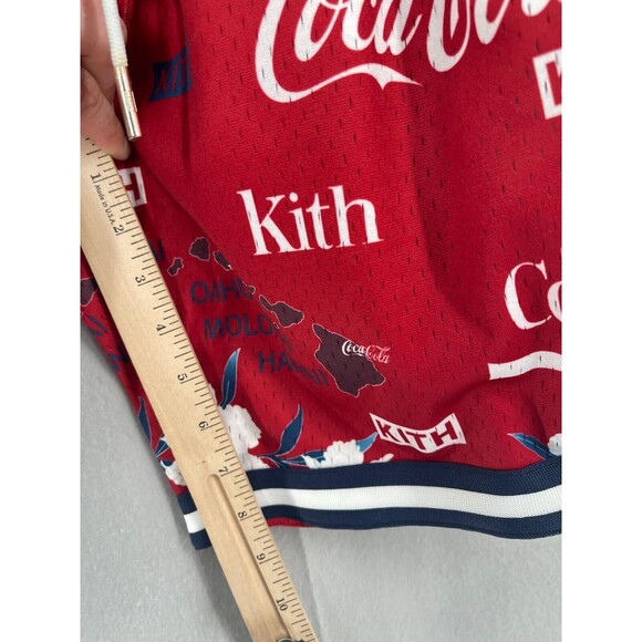 Kith x Mitchell & Ness XS Shorts Coca Cola Print Red Navy Unisex RARE NWT - Picture 6 of 11